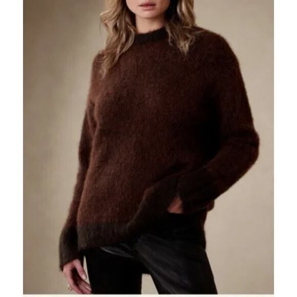 Banana Republic Chocolate brown Alpaca Yarn Sweater/ Italian Yarn Sweater size S - Picture 2 of 16